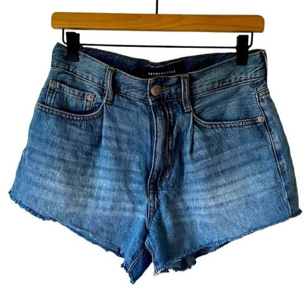 Aeropostale Mom Shorts Blue Raw Hem Size 2‎